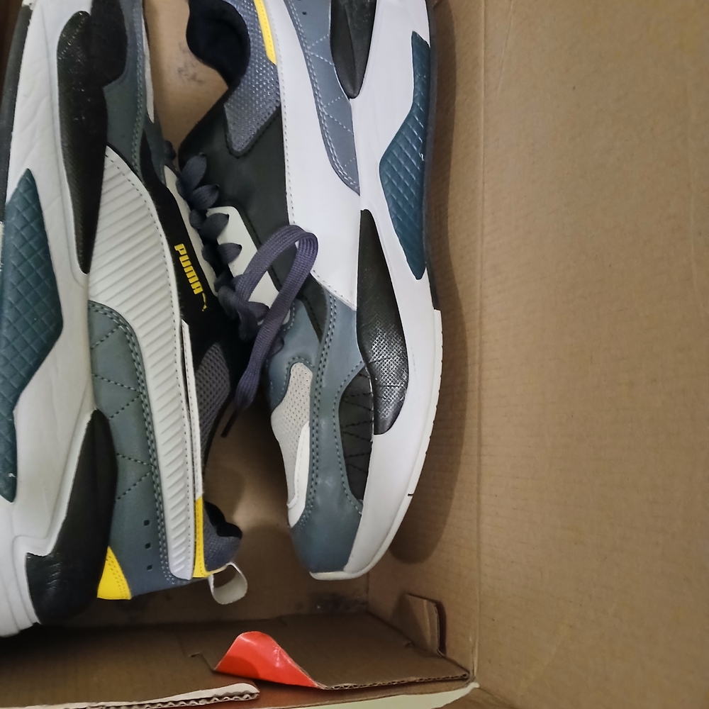 Puma Gray and Yellow Athletic Shoes